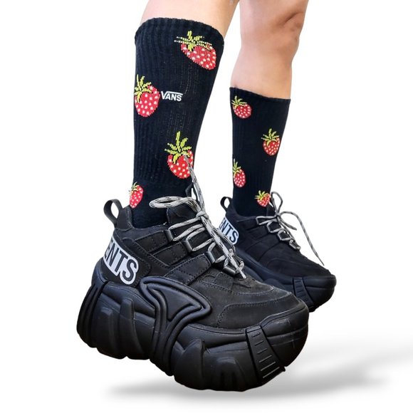 Vetemens x Swear collab chunky platform black leather sneakers - Picture 14 of 16